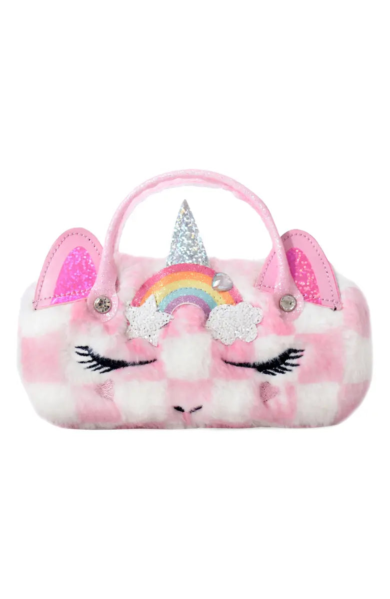 OMG Checkerboard Unicorn Sunglasses + Plush Carrying Case – Olly-Olly