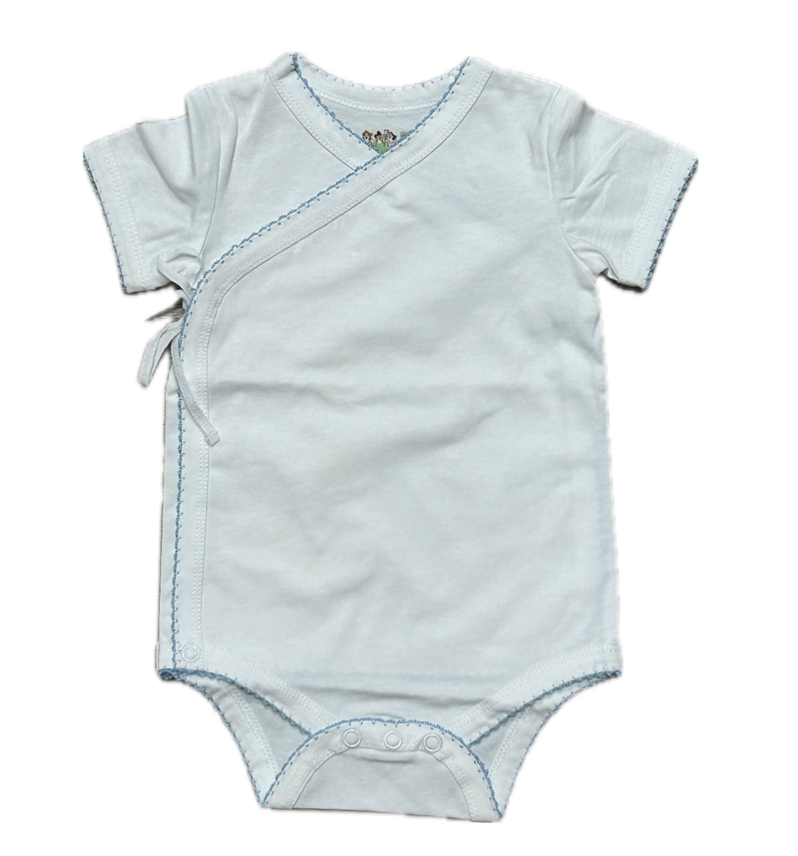 Mi Lucero Round Collar White Picot Onesie with Ruffle Sleeves main image 0