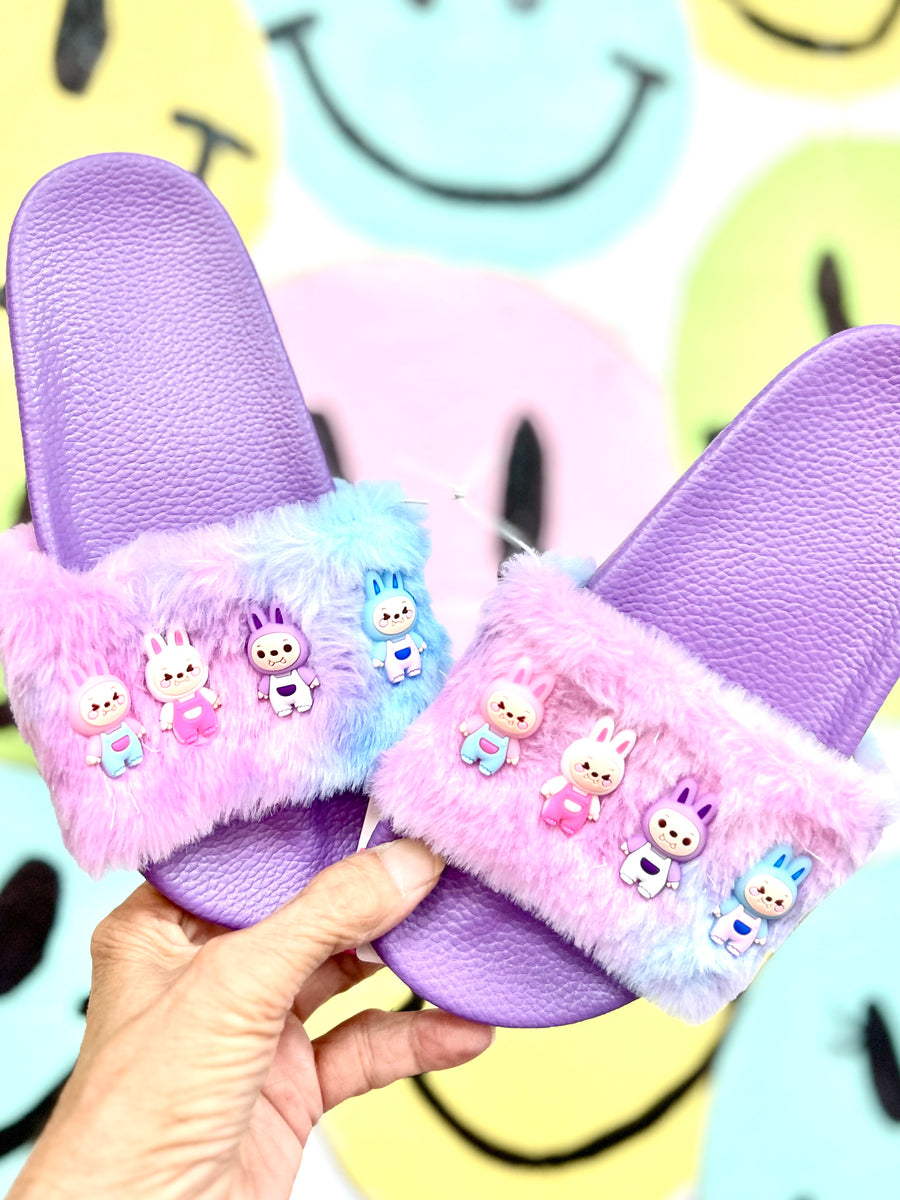 Bari Lynn fuzzy bow slides