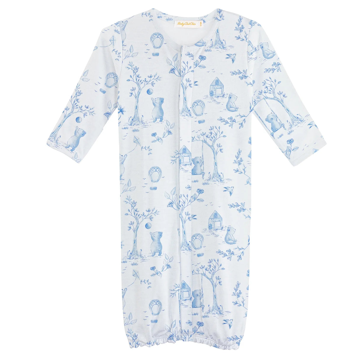 Baby Club Chic Converter Gown with Piping, Sleep Tight Bear Blue main image 1