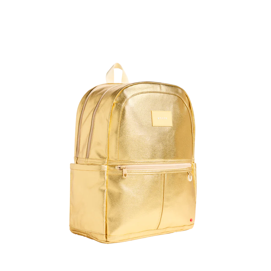 State Backpack - Kane Kids Double Pocket- Gold Metallic  display picture 2