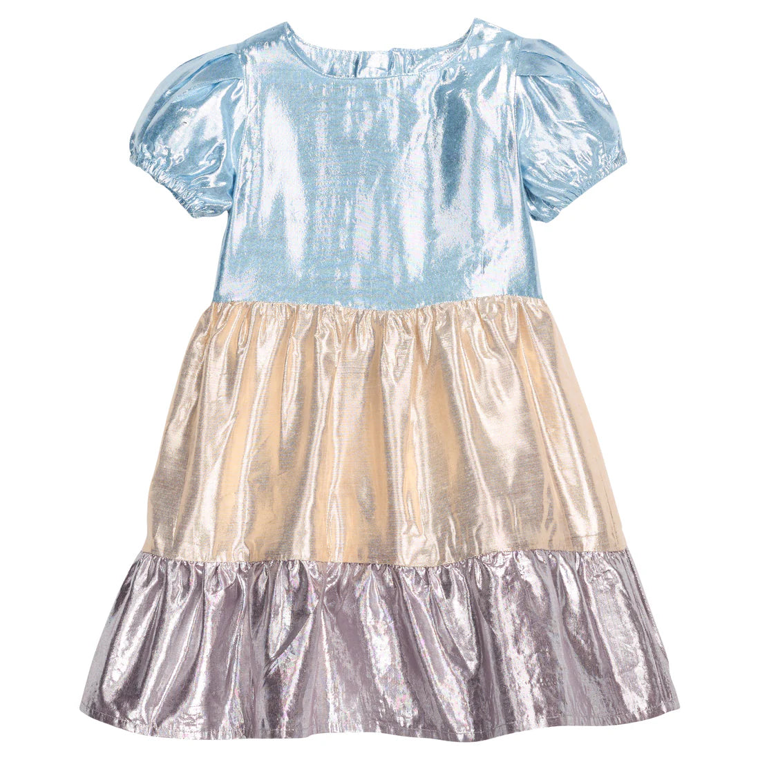 BISBY Kids' Tiered Smita Dress in Metallic at Nordstrom, Size 8