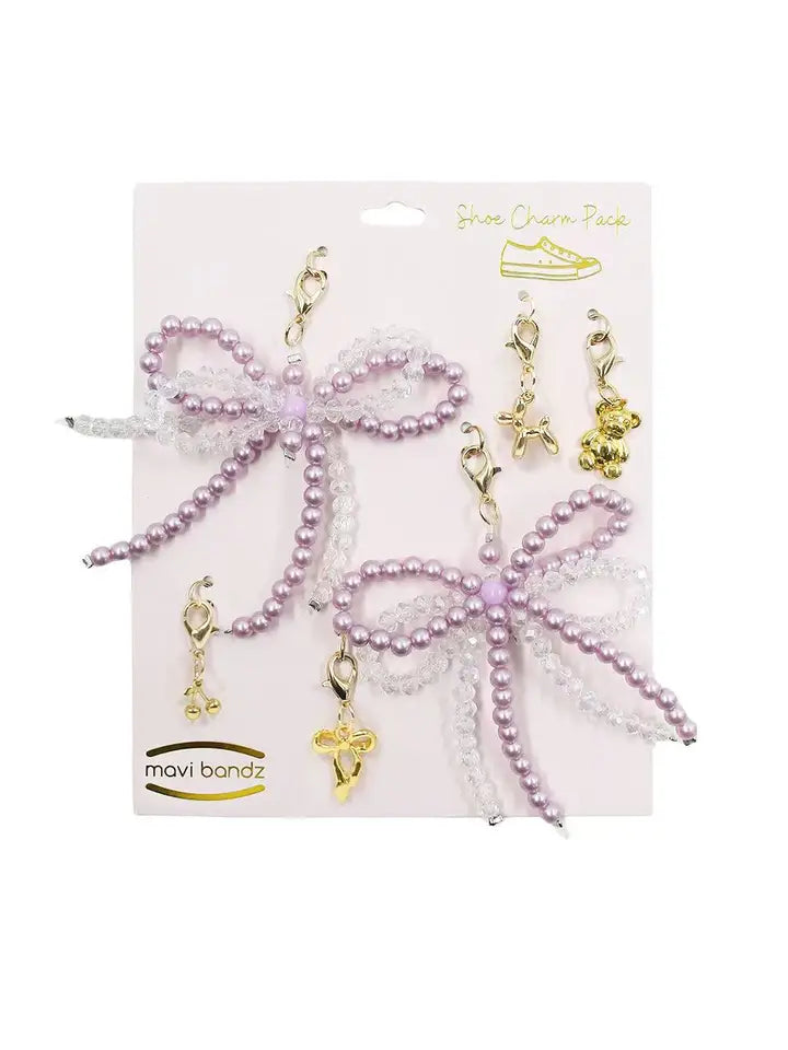 Pink Women's Bow Pearl with Boots Ankle Suede Charm and main image 1