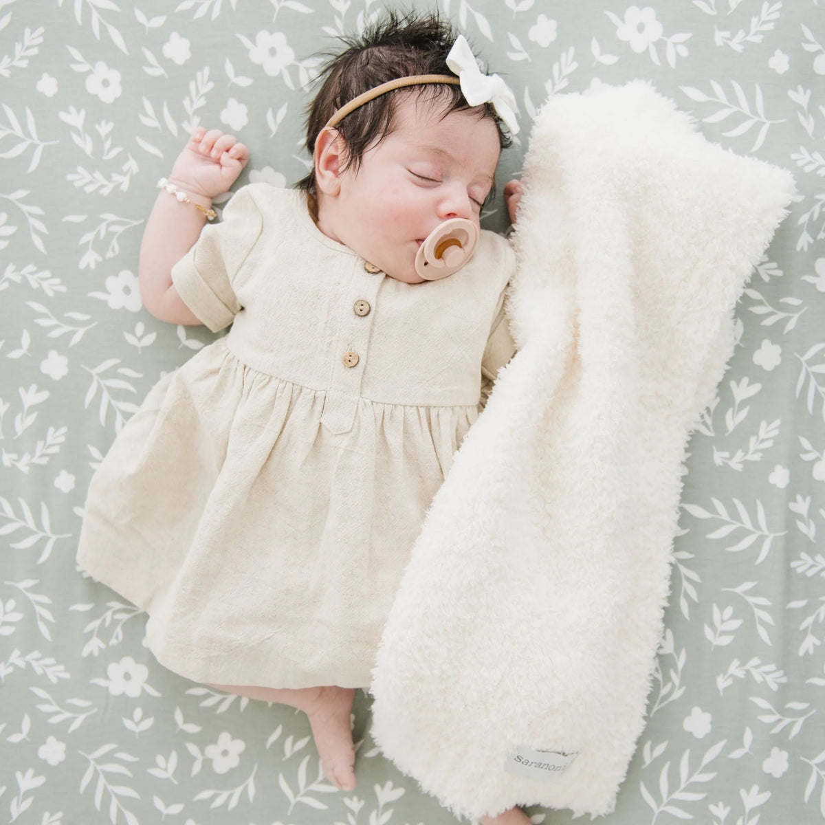 SARANONI Bamboni Luxury Baby Blanket - 30" X 40" Plush Receiving Blanket For Infants
