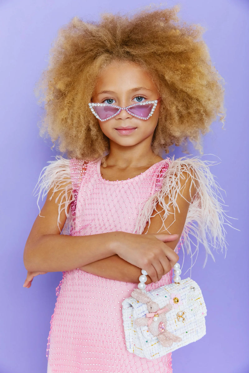 crystal doll sequin dress LATB Pink Crystal Feather Trims Sequin Dress – Olly-Olly