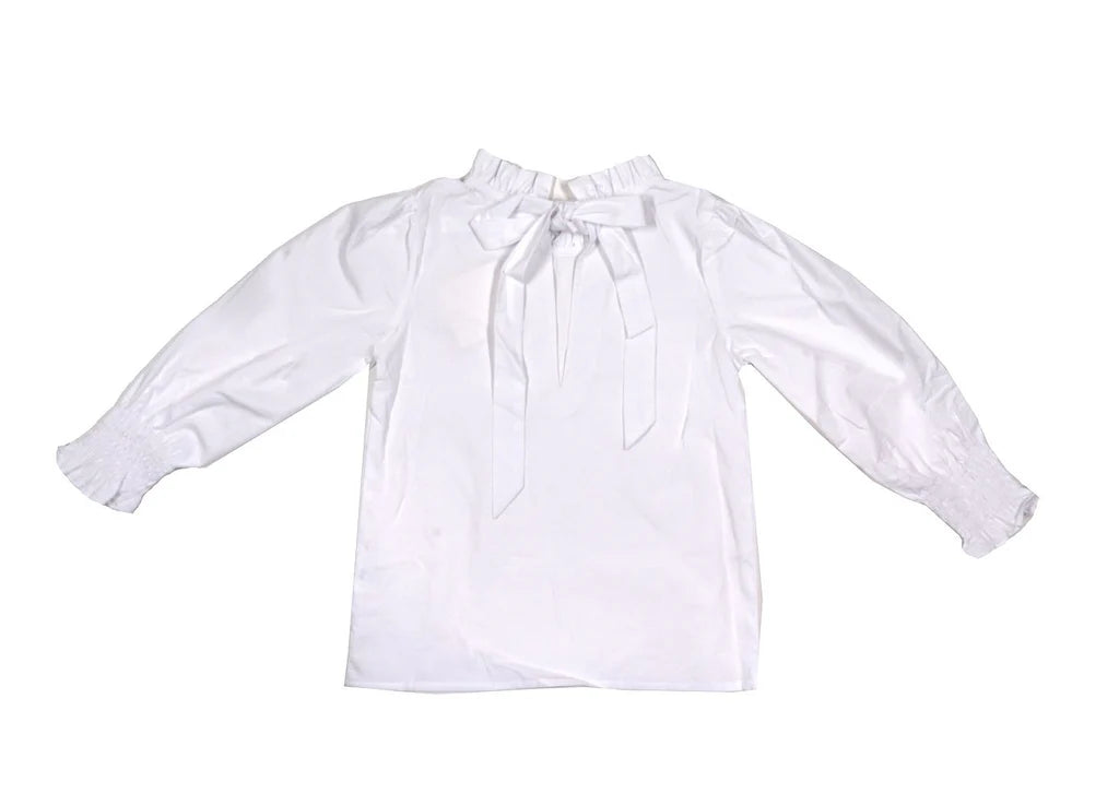 LuLu BeBe Girls White Puff Sleeve Sweatshirt Top - Pink Sequins Minnie Mouse
