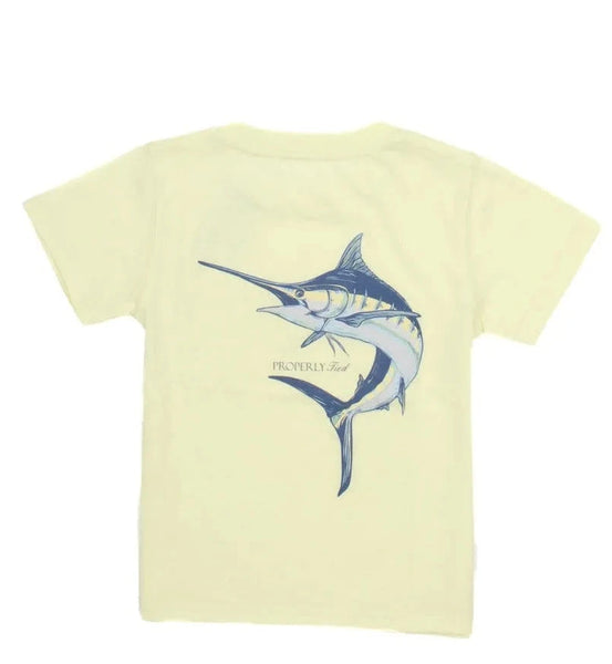 Properly Tied S/S Blue Marlin Graphic Tee - Yellow