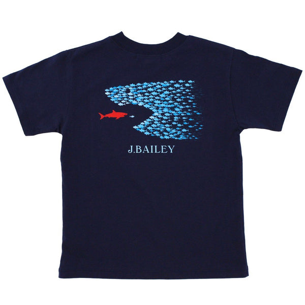 J. Bailey Logo Tee Shirt - Shark on Navy
