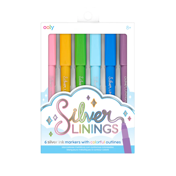 Ooly Silver Linings Outline Markers-Set of 6