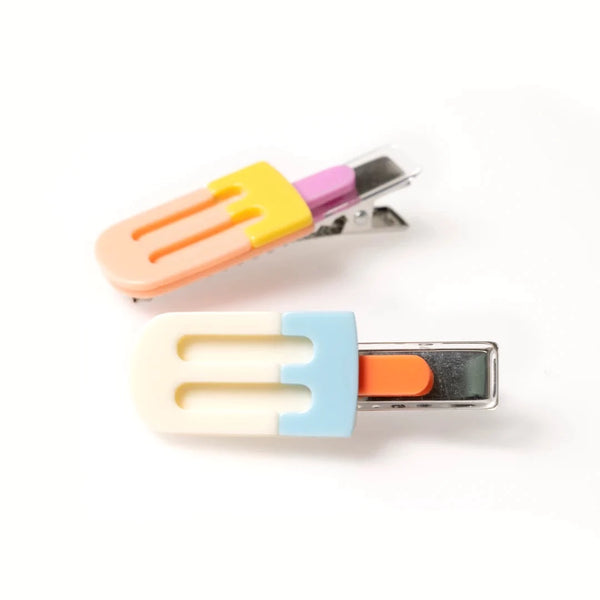 Acrylic Hair Clips - Colorful Popsicle