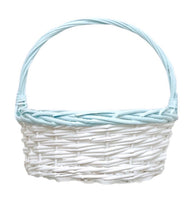 Twisted Rim Painted Willow Easter Basket - White/Blue