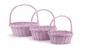 Twisted Rim Painted Willow Easter Basket - Lavender