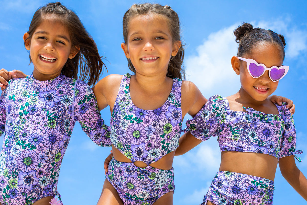 Shade Critters Mod Floral Purple 1Pc Swimsuit – Olly-Olly