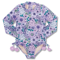Shade Critters Mod Floral Purple 1Pc Swimsuit