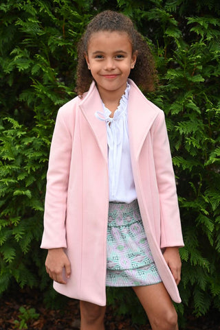 Pleat Collection Camel Feeney Coat - Pink