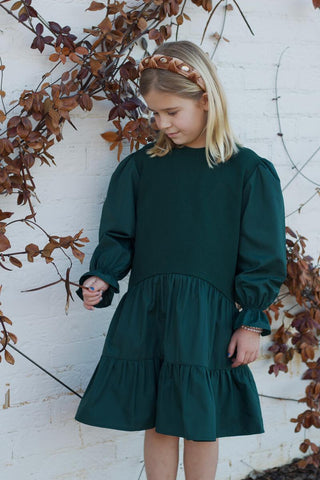 Pleat Collection Cece Dress - Hunter Green
