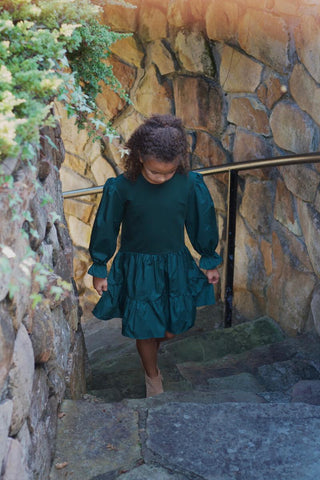 Pleat Collection Cece Dress - Hunter Green