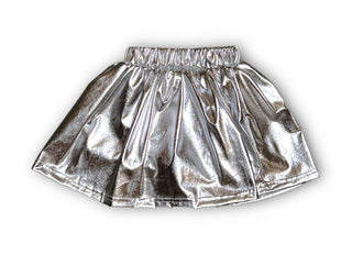 Belle Cher Silver Metallic Skort
