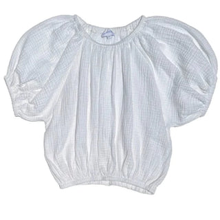Pleat Collection Alexis Top - White Gauze