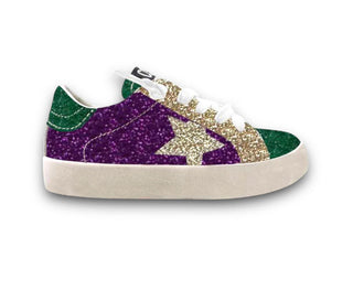 KIDS Mardi Gras Glitter Star Sneakers