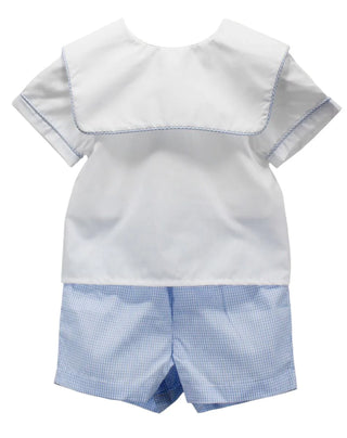 BB Blue Square Collared Jackson Set