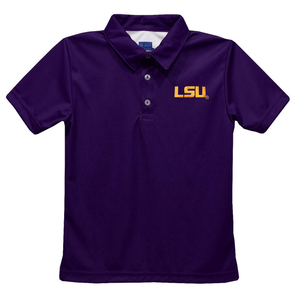 Purple Embroidered LSU Polo Shirt