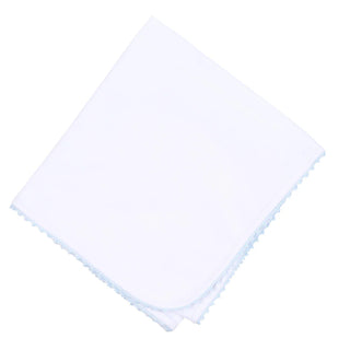 Magnolia Baby Light Blue Baby Joy Crochet Trim Receiving Blanket