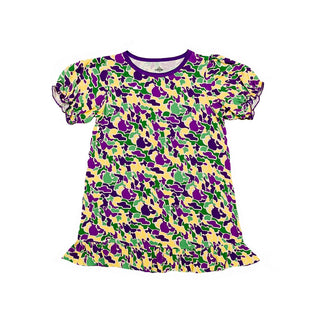Belle Cher Camo Mardi Gras Bamboo Nightgown