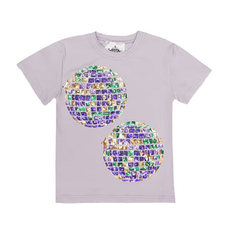 Mardi Gras Disco Ball Sequin S/S Lavender Tee
