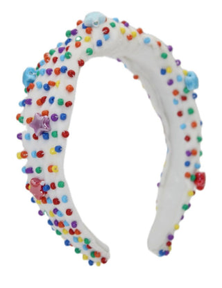 Bari Lynn Beaded Velvet Top Knot Star Charm Headband