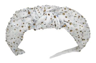 Bari Lynn Tulle Jeweled Knot Headband