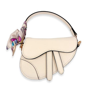 Doe-A-Dear ivory saddle purse side view