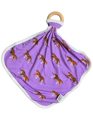 Southern Slumber Geaux Bamboo Lovie with Wooden Ring (Purple)