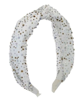 Bari Lynn Tulle Jeweled Knot Headband