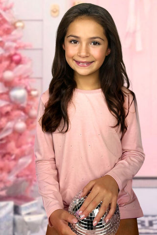 Pink All-Over Rhinestone Lounge Set
