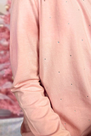 Pink All-Over Rhinestone Lounge Set