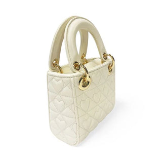 Doe-A-Dear Faux Leather Heart Quilted Bag