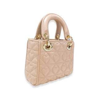 Doe-A-Dear Faux Leather Heart Quilted Bag