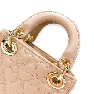 Doe-A-Dear Faux Leather Heart Quilted Bag
