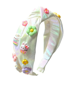 Bari Lynn Easter Charm Galaxy White Knot Headband