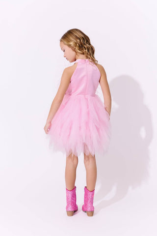 Lola and The Boys Pink Princess Feather Dress