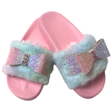Glitter Pastel Bow Slides