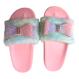 Glitter Pastel Bow Slides