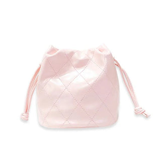 Doe-A-Dear Pink Pearl Handle Quilted Bucket Bag