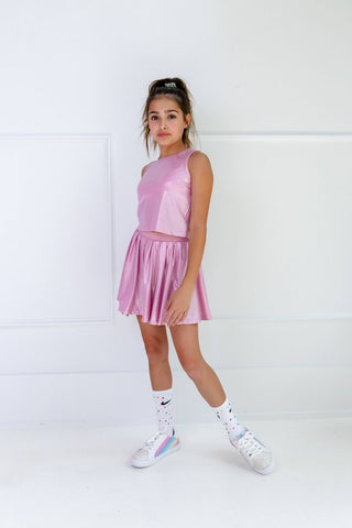 Lola and The Boys Pink Crystal Tennis Skort Set