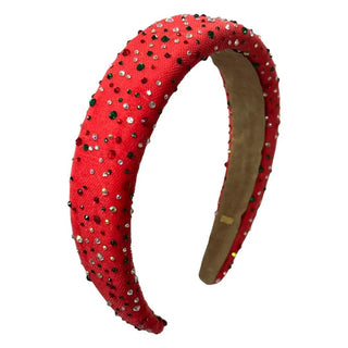 Bari Lynn Red Padded Jewel Tulle Headband