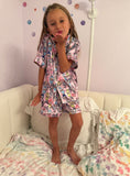 Kids Cute Monster Doll 2Pc Silky Satin PJ Set