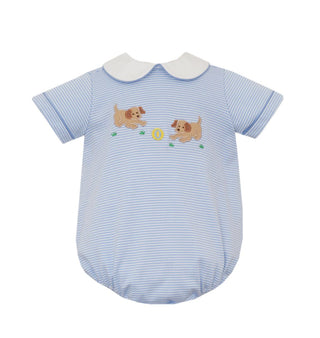 Claire & Charlie Blue Striped Knit Bubble - Garden Puppies