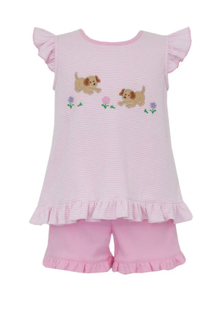 Claire & Charlie Pink Striped 2Pc Knit Set - Garden Puppies