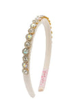 Bari Lynn Thin Velvet Round Jewel Headband